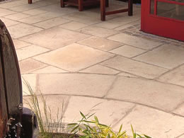 Olde York Paving Patio, Worn Limestone